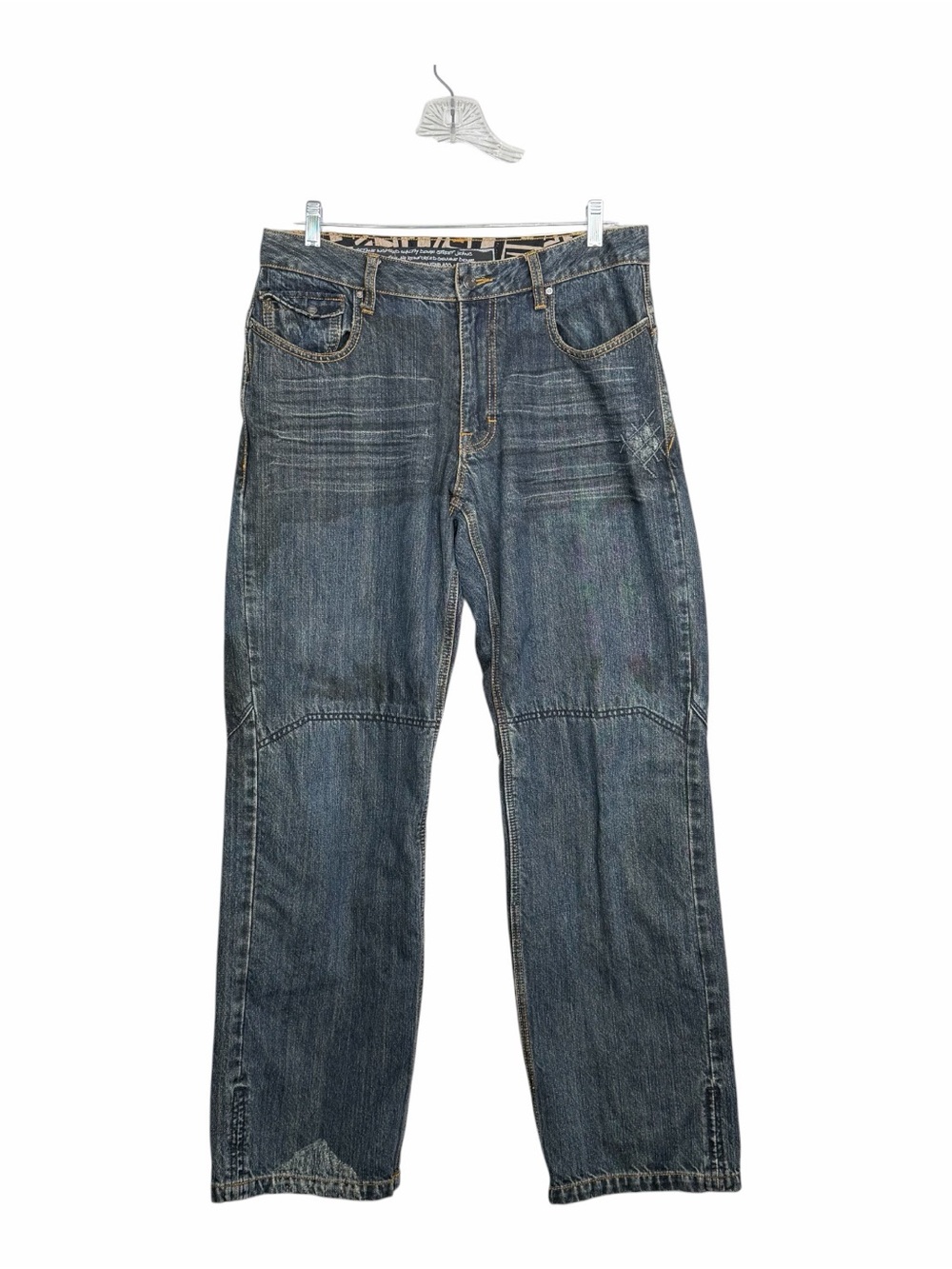 Shift Mens 34X34 Kevlar Reinforced Motorcycle Riding Jeans Blue Denim Distressed
